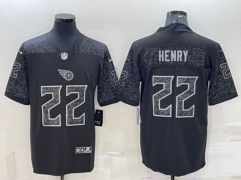 Men Tennessee Titans #22 Henry Black Reflector 2022 Nike Limited NFL Jersey